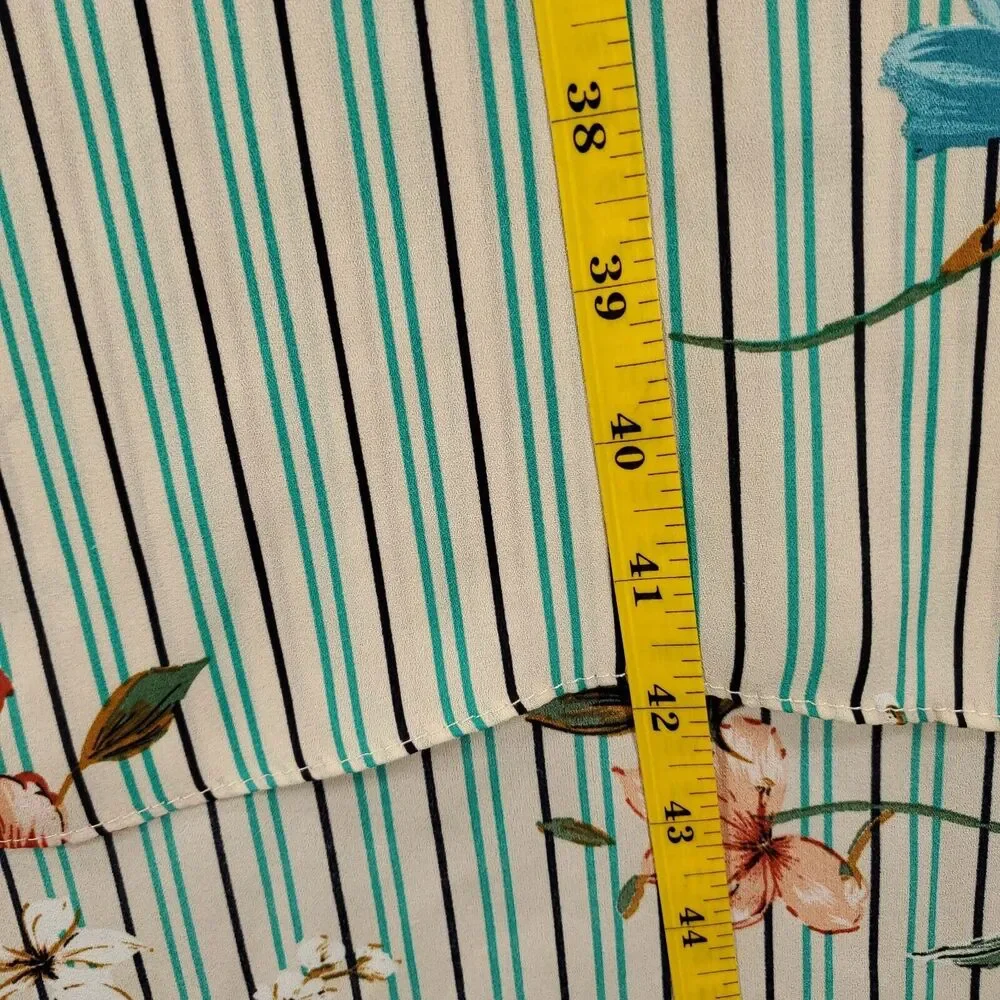 Umgee Cardigan Xl 1XL Mixed Pattern Striped Floral Print Open Front Duster - Picture 4 of 12